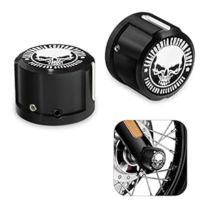 Guaimi Front Axle Nut Covers Caps Compatible With Herley Softail Sportster Dyna Touring Road King Electra Street Glide 2008-2021 -Skeleton Skull 11 413sgp +yjl. sl500 . ss300
