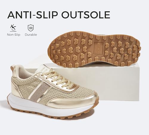 LUCKY STEP Women Platform Walking Shoe Fashion Retro Classic Casual Trainers Braided Rhinestone Sneakers Tennis Running Walking Shoes2