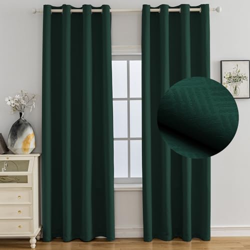 Ystyle Lot De 2 Rideau Occultant, 140x240 CM, Rideau Thermique Isolant Anti Froid et Chaleur À Oeillets, Isolation Lumiere Anti UV Decoration pour Maison...