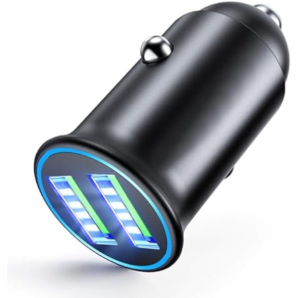 MMOBIEL Auto Ladeapter 3.0 Dual USB Port Compact Thumb -Large Lostowniczce papierosy 5 V/4,8A/30W Kompatybilny z iPhone 17/16/15/14/13/12/11, Samsung, Xiaomi, Huawei, Oppo, OnePlus, Sony itp. (Czarny)