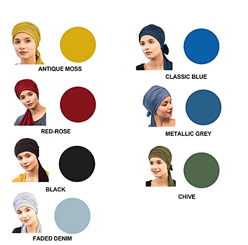 Chemo Silky Soft Bamboo Cap Headwrap with Long Ties for Women Cancer Hair Loss Turban4