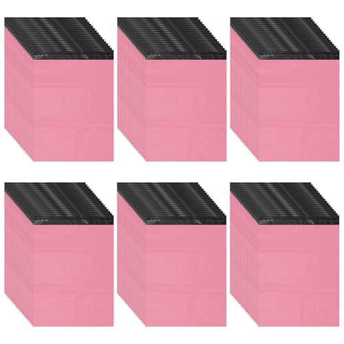CHIHEUNG 100 bolsas postales grandes, color rosa, autoadhesivas, bolsas postales de plástico de 40 x 55 cm, para envío de ropa, envío y envío