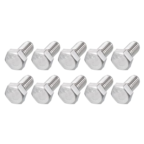 Image of METALLIXITY Hex Head Bolts (5 /16-18 x 5 /8 inch) 10Pcs, 304 Stainless Steel 18-8, Fully Threaded, External Hex Drive, Plain Finish, Hex Head Screw Bolt, Silver