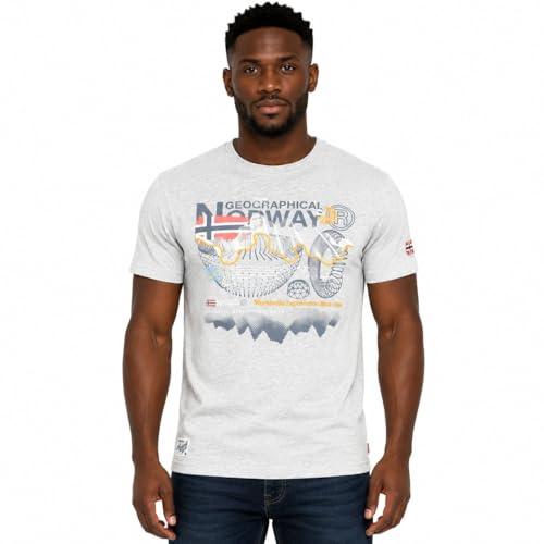 Geographical Norway J-Vibe Men t Shirt Homme col Rond Manches Courtes Tee imprimé Drapeaux...