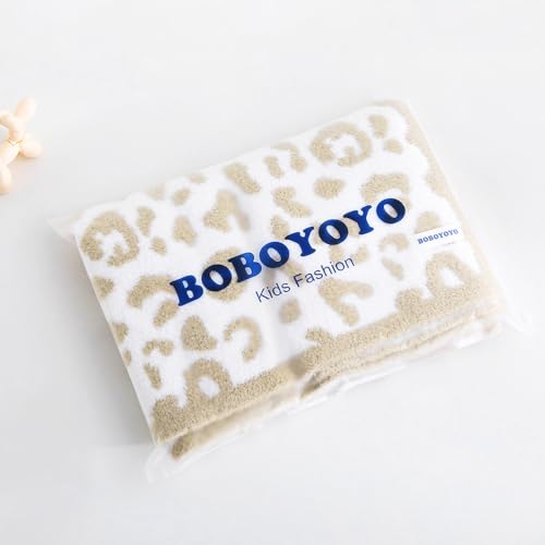 Image of BOBOYOYO Plush Baby Blankets for Newborn Girls Boys Leopard Soft Fuzzy Warm Swaddle Receiving Blanket 30 x 40 Polyester Toddler Blanket for Crib Stroller Nursery Blue