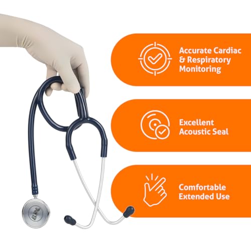 Image of BPL Medical Technologies ST-03 Brass Dual Adult Chest Piece Stethoscope|High Acoustic Level, Versatile Chestpiece for Adult & Pediatric Use|Medical Instrument for Auscultation - Blue