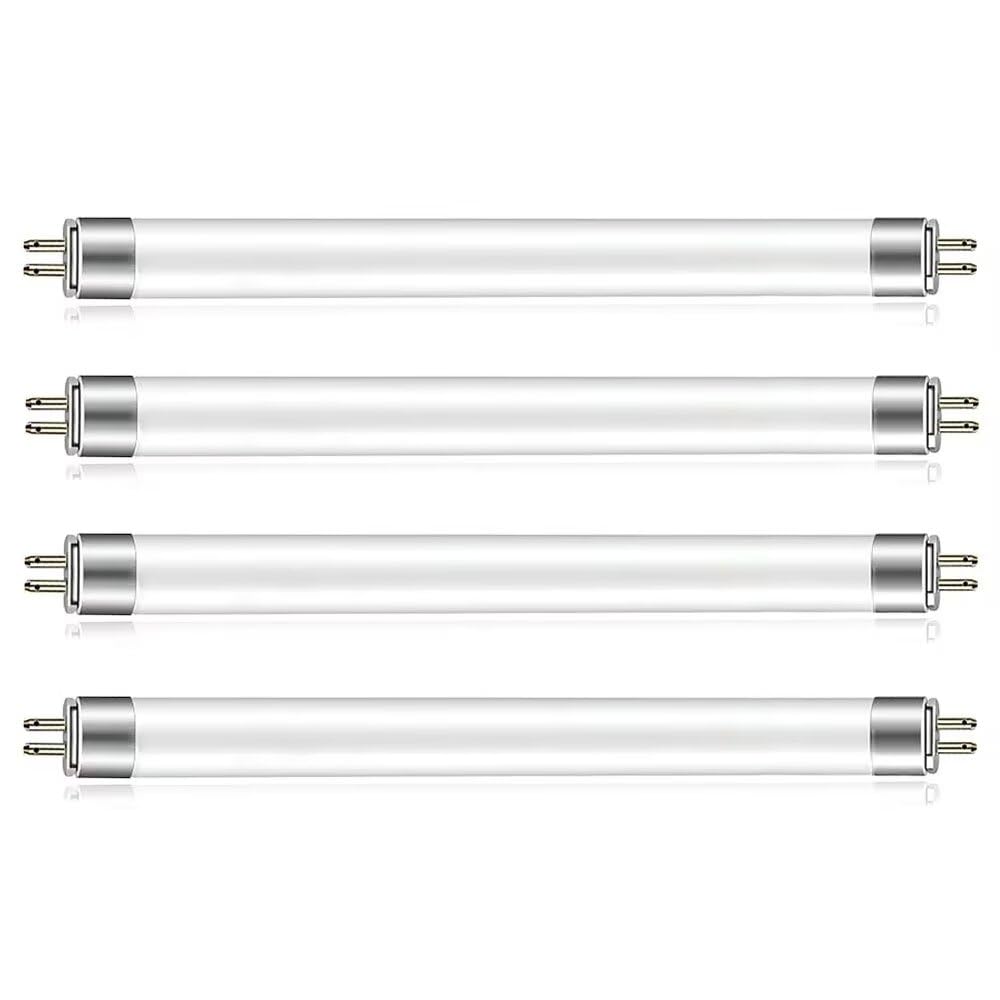 14W Fluorescent Light Tubes 4 Pack, T5 Fluorescent Tube, Size 563mm, Cool White 6500K, G5 Base Low Energy Consumption Tube Light, Emergency Energy Saving Bulb for Kitchen, Bathroom, Cabinet, Garage
