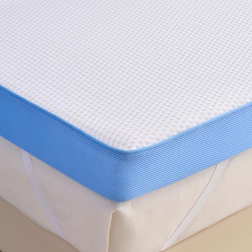 Grbsy Firm Mattress Topper Queen Size, 3 Inch Extra Firm High Density Memory Foam Bed Topper for Back Pain Relief, Gel Bamboo Charcoal Infused Cooling Mattress, CertiPUR-US Certified, Washable Cover