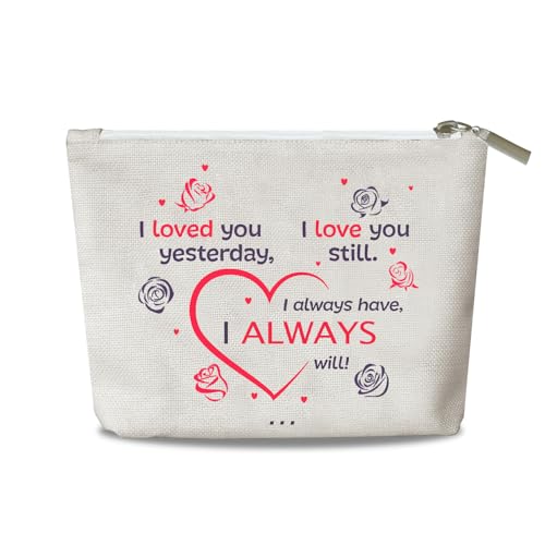 Presente de Dia dos Namorados para Esposa Namorada Bolsa Cosmética Bolsa de Maquiagem de Aniversário para Namorada Presentes de Aniversário, Tamanho único, Arte