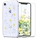 Produktbild OKZone Kompatible mit iPhone XR (6,1 Zoll) Hülle [mit HD-Schutzfolie], [Getrocknete Blumen] Blume Gepresst Handyhülle Kristall Gel Schale Schutz Ultradünn Echte Blume Bumper Case Cover Hülle (Gelb)