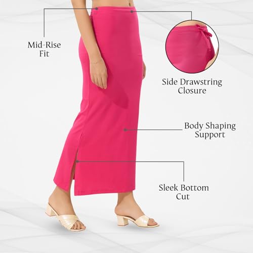 Image of TRASA Womens Saree Shapewear Petticoat, Cotton Lycra Petticoat, Skirts for Women, Shape Wear Dress for Saree