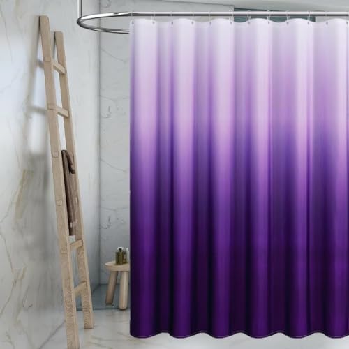 TIKABC Shower Curtain Liner Purple Lightweight Shower Curtain Liners Plastic Shower Curtains 72x72 inch PEVA Shower Liner with 12 Grommet Holes and Magnetic Weights