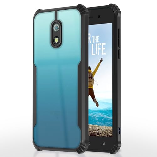 Image of Pikkme itel A23 Back Cover | Crystal Clear Transparent Back | Ultra Hyrbid | Full Camera Protection | Raised Edge | Bumper Back Case (Black)