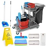 Hypafol Profi Putzwagen mit 100l Leinensack I Praktisches Reinigungsset mit...
