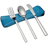 In jedem Beutel steckt ein Messer, eine Gabel und ein Löffel