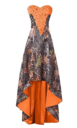 YINGJIABride Camo and Lace Wedding Dresses High Low Gala Evening Prom Dress3