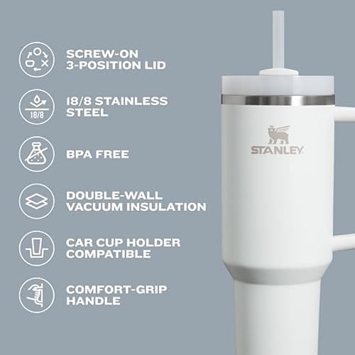 Image of Stanley Quencher H2.0 Tumbler with Straw 40 oz | Flowstate 3-Position Lid | Cup Holder Compatible for Travel | Insulated Stainless Steel Cup | BPA-Free | Alpine