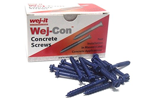1/4" x 3-1/4" Wej-It Slotted Hex Washer Head Wej-Con (Tapcon) Concrete Screw w/Bit - 100/BX