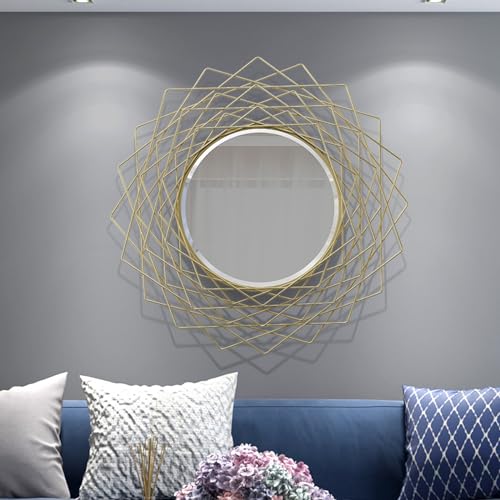 Miroir d'appoint en métal géométrique moderne pour salon et chambre - 2