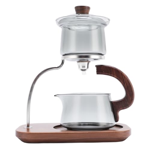 Tetera de vidrio de alto borosilicato con soporte y tapa para té en hojas 7