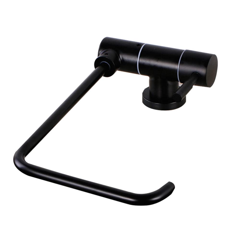 WDSOPK Water Filter Tap Stainless Steel Folding Rotating Cold Water Pure Water Faucet-Drawing (Black A)