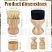 Cutting Board Oil Wax Applicator & Scrub Brush, Wood with Sisal Fiber and Sponge Mineral Oil Wax Applicator with Lid for Wooden Butcher Blocks Spatulas Spoons Utensils