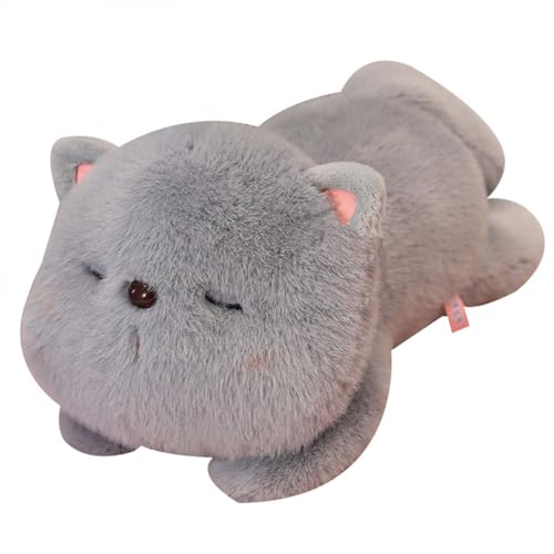 Cpoeof Peluche de Gato - Cojín Suave de Gatito, Juguete Muy Mimosito para Niños y Niñas - Regalo Bonito para Cumpleaños y Navidad (Gris, 30cm)