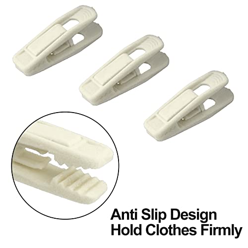 Corodo Velvet Hangers Clips, 20 Pack, Beige, Perfect for Slim-line Clothes