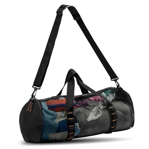 Xweptuy Mesh Dive Bag Large Capacity Dive Bag Breathable ＆ Fast Dry Mesh Beach with Adjustable Shoulder Strap Lightweight ＆ Portable Duffle for Water Sports & Beach Activities ~