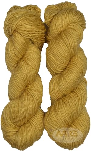 Image of M.G ENTERPRISE Knitting Yarn Wool Liza Mustard 400 GMS Best Used with Knitting Needles, Crochet Needles Wool Yarn for Knitting. -FP Art-ABFH