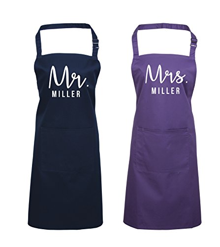 Tablier personnalisé Mr. & Mrs. Edward Sinclair en taille unique ajustable