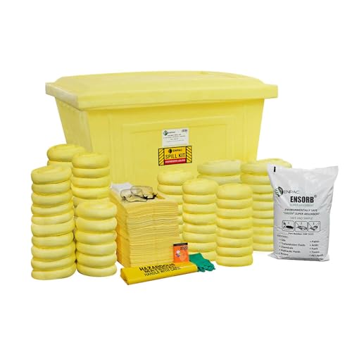 Enpac Extra-Large Tote Spill Kit, Aggressive, Yellow, 150 Gallon Capacity