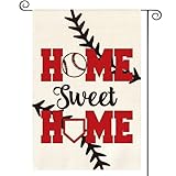 AVOIN Baseball Garden Flag Vertical Double Sided Home Sweet Home, Bat Ball Sport Softball Flag Yard Outdoor Decoration 12 x 18 Inch