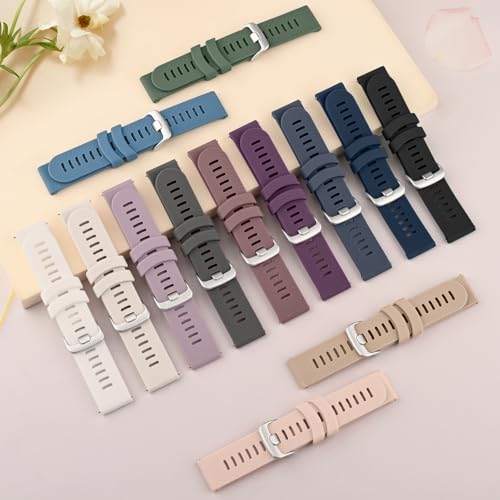 Image of Tobfit 20mm Straps Compatible with Garmin Forerunner 165 /165 Music, Forerunner 55 /158,245 /245 Music, 645 /645 Music Band for Women Men, Silicone Strap for Garmin Watch