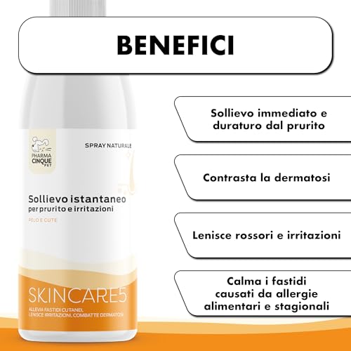 PHARMACINQUEPET SKINCARE5 - Spray Naturale Combatte Le dermatosi, allevia i fastidi cutanei, Calma Le irritazioni, Sollievo e Idratazione per Cani e Gatti, 150ml - 3