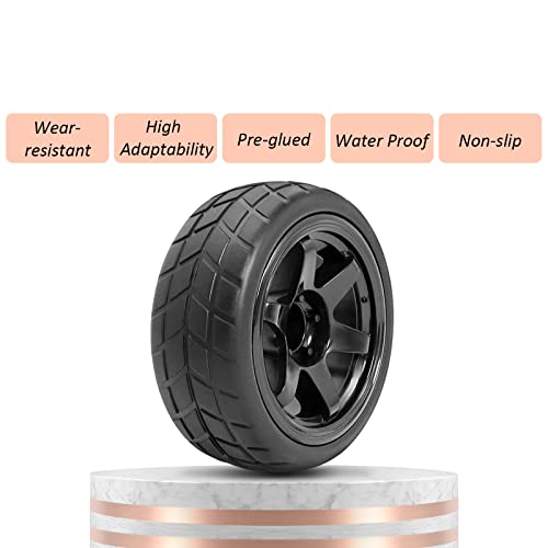 Rc Station Rc Drift Wheels And Tires Tyres 1/10 1/16 Rc Wheels Preglued 4Pcs 12Mm Hex Rc Wheels And Tires Tyres Od 2.58" With Foam Inserts For Traxxas Tamiya Kyosho Hpi For 1/14 1/18 Rc Off On Road #TOP1
