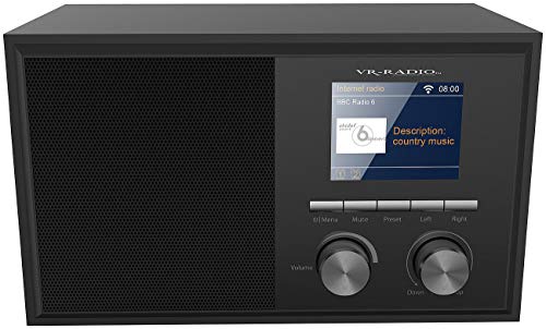 VR-Radio WLAN-Internetradio mit 2 Weckzeiten, Farbdisplay, Holzgehäuse, 6 Watt