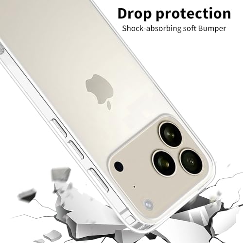 Image of amazon basics Compatible with iPhone 17 Pro Case Cover Transparent Non-Slip Hard PC Shockproof Bumper Protective Back Cover - Clear
