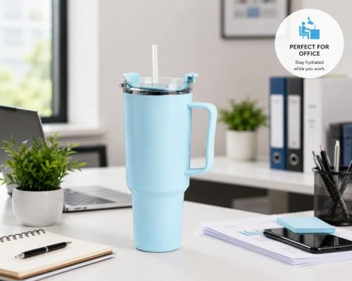 Image of 1800ml Plastic Tumbler with Handle, Reusable Straw Cup, BPA Free Leakproof Water Mug, Large Capacity Travel Sipper for Office, Gym, Home, Car Cup Holder Friendly, Multicolor (Color May Vary)