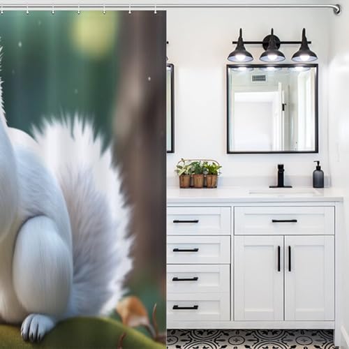 Rideau de douche écureuil lavable en machine 183x183cm - 5