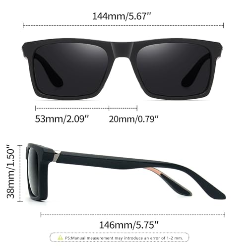 Image of Joopin Polarized Sunglasses Men Women UV400 Protection, Big Chunky Square Sun Glasses, Designer Shades Retro Sunnies Driving