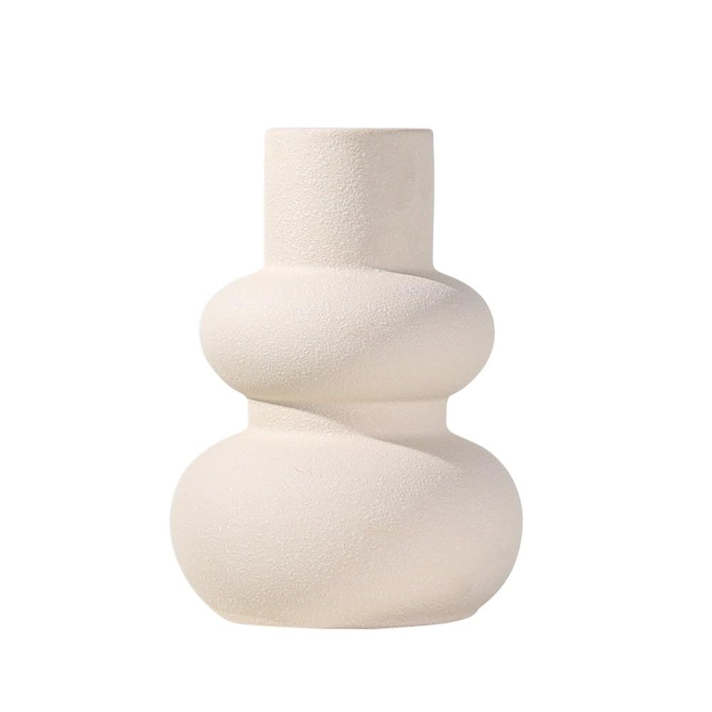 flower vase Spiral Pattern Ceramic Vase Simple Flower Arrangement White Tabletop Home Decorative Pieces