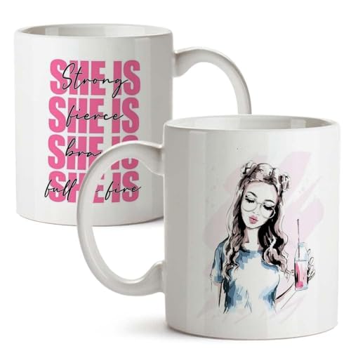 Image of Funny Bestie with Friendship Quotes Printed 325 ml Ceramic Coffee Mug /Tea Cup Gift for Girls, Best Friends, Sister Mom, Wife, Girlfriend 325 ml (Best Friend-5)