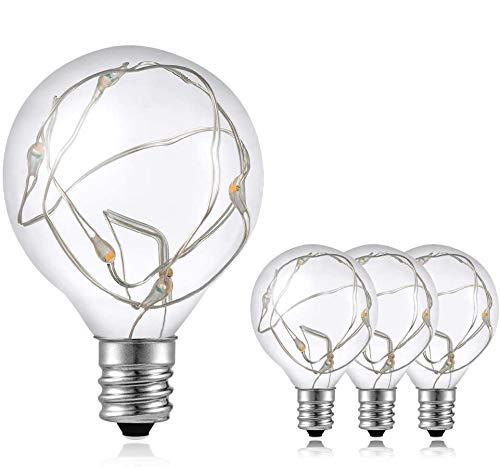 G40 Replacement Bulbs - Novtech LED G40 Bulbs for Patio String Lights - Waterproof Outdoor String Lights Bulbs Non-Dimmable Energe Saving LED G40 Globe Bulbs E12 Screw Base - 4 Pack