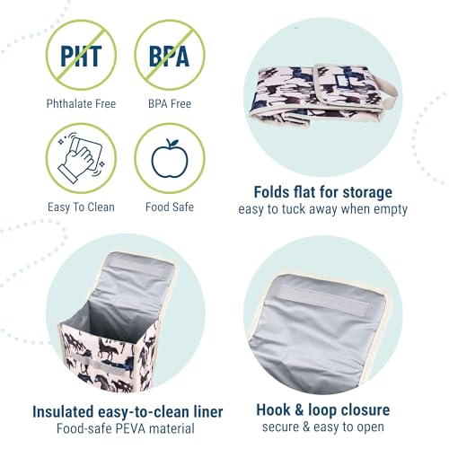 Image of Wildkin Kids Insulated Lunch Bag for Boys and Girls, Lunch Bags is Ideal Size for Packing Hot or Cold Snacks for School and Travel, Mom's Choice Award Winner, BPA-Free, Olive Kids (Horse Dreams)