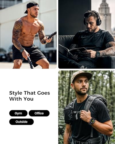 amBand Rugged Case with Band for Apple Watch Ultra 3/2/1 49mm, M3 Military Grade Shockproof Cover, Includes Screen Protector Kit, Tactical Band for Men - Compatible with iWatch Ultra, Matte Black