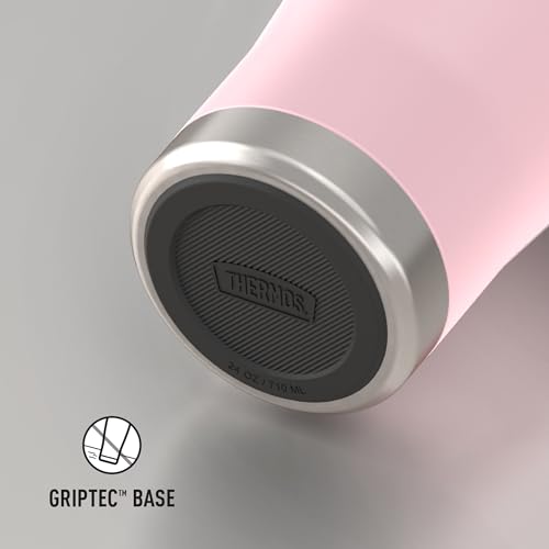 Image of THERMOS Icon Series 24oz Stainless Steel Tumbler with Slide Lock Lid, Leakproof, Fits Cupholder, Dishwasher Safe, Griptec Non‑Slip Base, Keeps Drinks Hot 6 Hrs /Cold 22 Hrs, Sunset Pink