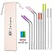 SEIVAN STRAWS Set of 8 Stainless Steel Reusable Metal Straws with Silicone Tip - Metal Drinking Straws for 30oz 20oz Yeti RTIC Tumbler - 8 Steel Straws, 12 Silicone Tips, 2 Straw Cleaning Brush, Pouch