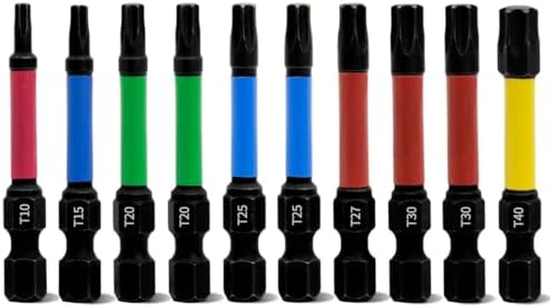 10 Embouts De Tournevis à Percussion TX20/T20 - 50 Mm - Acier S2 Traité Thermiquement - Pour Vis Torx - Avec Boîte De Rangement