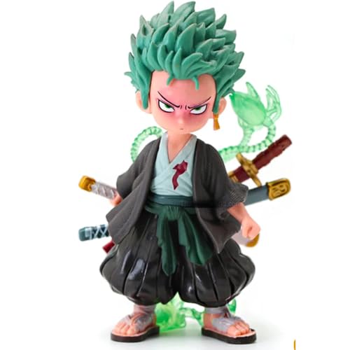 Image of Blue Aura Zoro Action Figure Height-15cm Multicolour PVC Collectible | Zoro AI Version Mini...